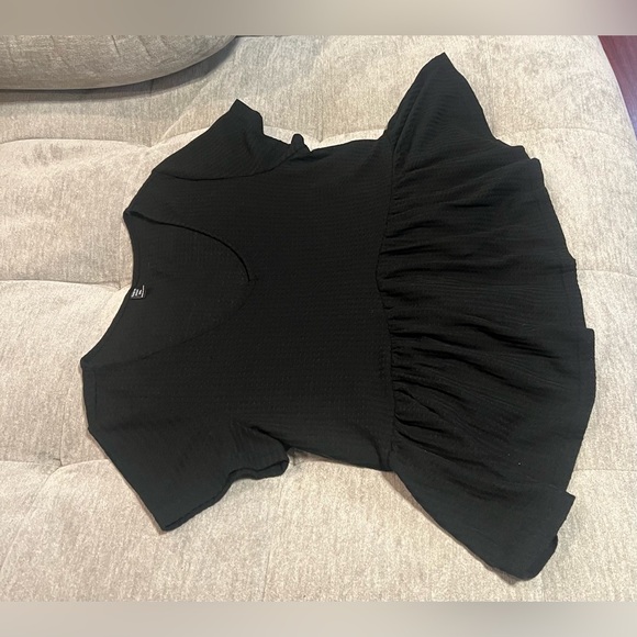 ⭐️NEW Black Rib-Knit Peplum Top Size XL (US) 12 - Picture 8 of 11